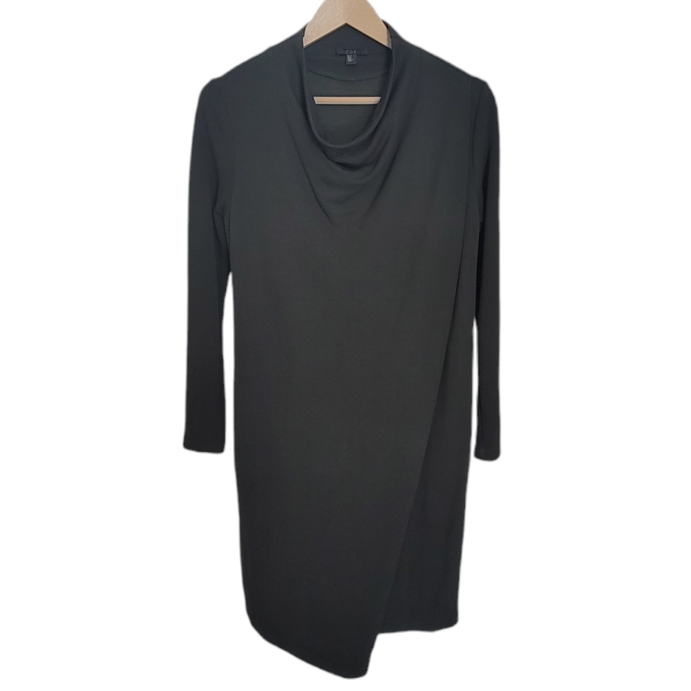 COS Draped Collar Long Sleeve Dress - Picture 2 of 12